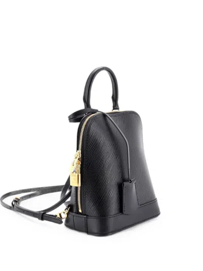 Pre-owned Louis Vuitton Alma Epi Leather Backpack In Black