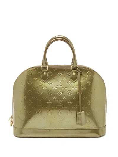 Pre-owned Louis Vuitton Alma Gm Monogram Leather Tote Bag In Gold