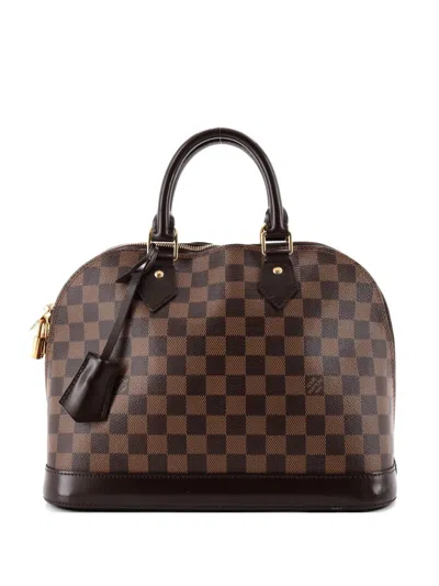 Pre-owned Louis Vuitton Alma Handbag Damier Pm Satchel In Brown
