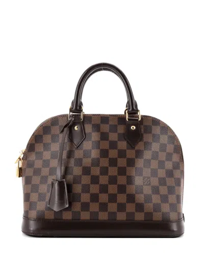 Pre-owned Louis Vuitton Alma Handbag Damier Pm Satchel In Brown