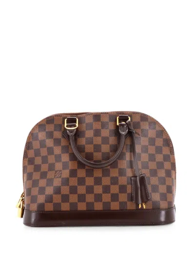 Pre-owned Louis Vuitton Alma Handbag Damier Pm Satchel In Brown