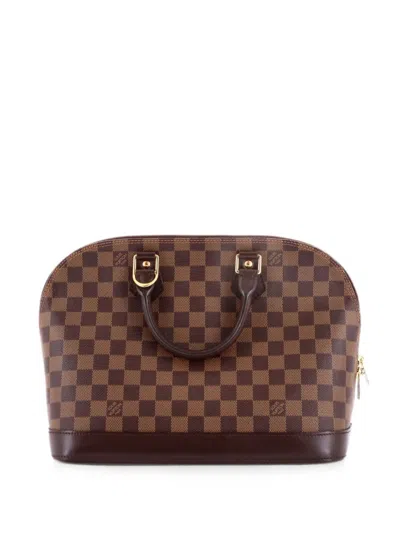 Pre-owned Louis Vuitton Alma Handbag Damier Pm Satchel In Brown