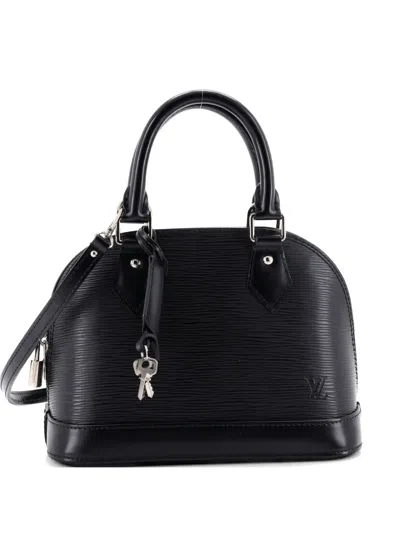 Pre-owned Louis Vuitton Alma Handbag Epi Leather Bb Satchel In Black