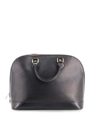 Pre-owned Louis Vuitton Alma Handbag Epi Leather Pm Satchel In Black
