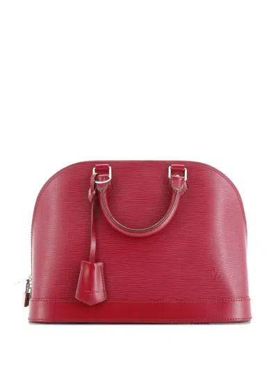 Pre-owned Louis Vuitton Alma Handbag Epi Leather Pm Satchel In Red