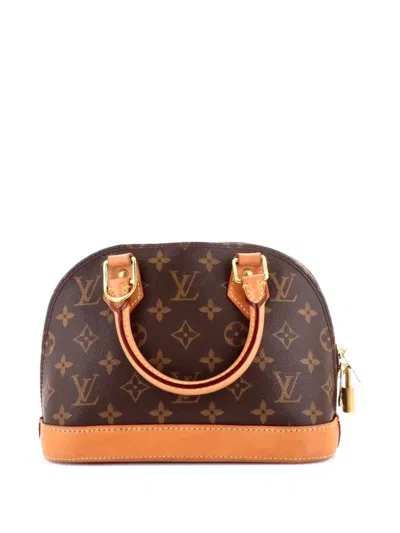 Pre-owned Louis Vuitton Alma Handbag Monogram Canvas Bb Crossbody Bag In Brown