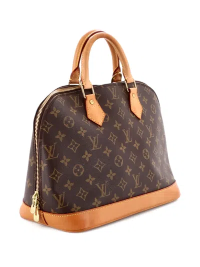 Pre-owned Louis Vuitton Alma Handbag Monogram Canvas Pm Satchel In Brown