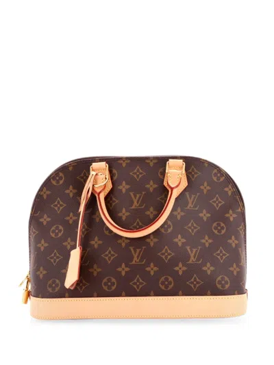 Pre-owned Louis Vuitton Alma Handbag Monogram Canvas Pm Satchel In Brown