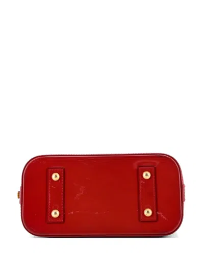 Pre-owned Louis Vuitton Alma Handbag Monogram Vernis Bb Shoulder Bag In Red