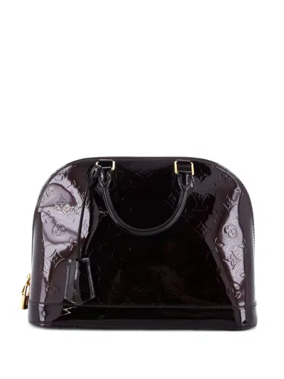 Pre-owned Louis Vuitton Alma Handbag Monogram Vernis Pm Satchel In Red