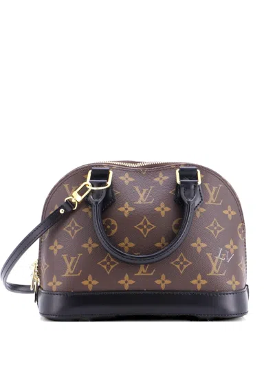 Pre-owned Louis Vuitton Alma Handbag My World Tour Monogram Canvas Bb Satchel In Black