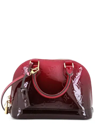 Pre-owned Louis Vuitton Alma Handbag Ombre Monogram Vernis Bb Satchel In Purple