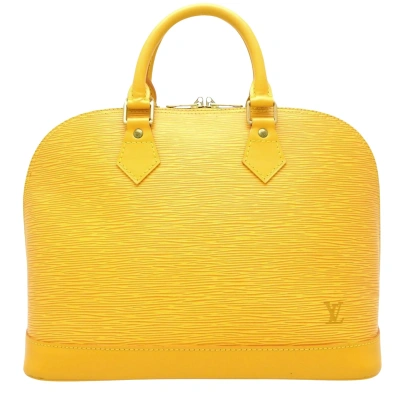 Pre-owned Louis Vuitton Alma Leather Handbag () In Yellow