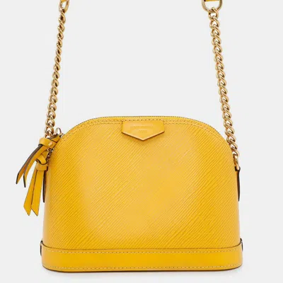 Pre-owned Louis Vuitton Alma Mini Chain Citron Epi Leather In Yellow