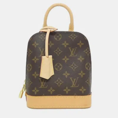 Pre-owned Louis Vuitton Alma Monogram Canvas Backpack Bag In Brown