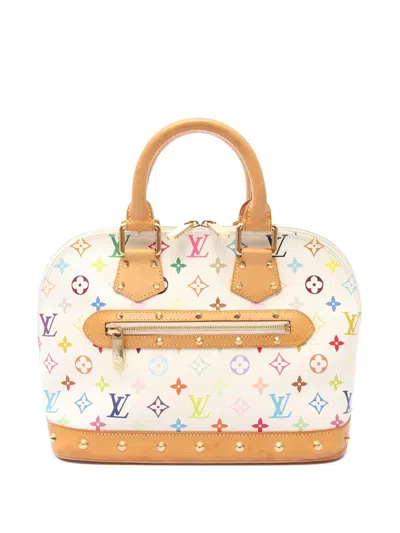 Pre-owned Louis Vuitton Alma Monogram Tote Bag In White