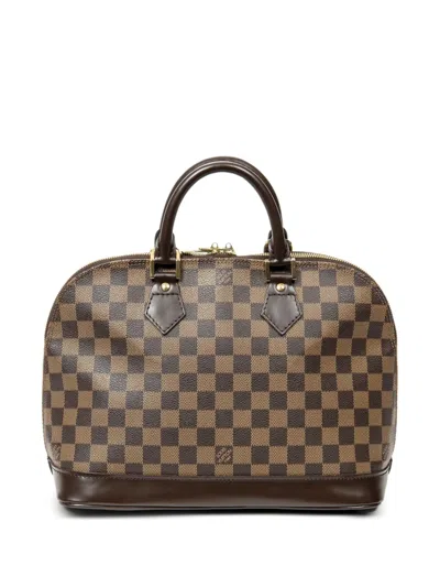 Pre-owned Louis Vuitton Alma Pm Damier Tote Bag In Brown