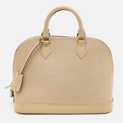 Pre-owned Louis Vuitton Alma Pm Dune Epi Leather Bag In Sand