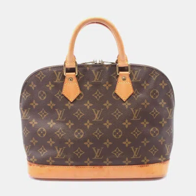 Pre-owned Louis Vuitton Alma Pm Monogram Handbag Pvc Brown