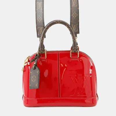 Pre-owned Louis Vuitton Alma Scarlet Monogram Vernis Leather Size Bb In Red