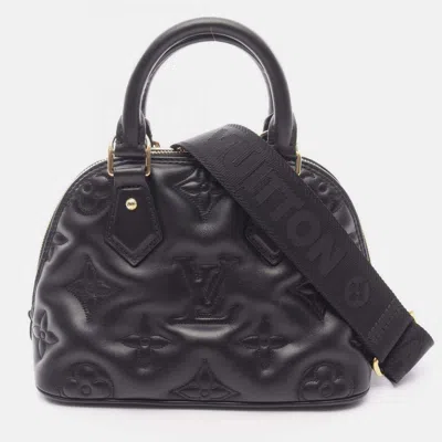 Pre-owned Louis Vuitton Alma Soft Bb Bubble Gram Handbag Leather Black