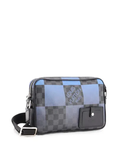 Pre-owned Louis Vuitton Alpha Messenger Bag Limited Edition Damier Graphite Giant Crossbody Bag In 蓝色