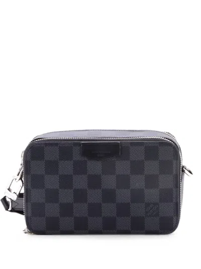 Pre-owned Louis Vuitton Alpha Wearable Wallet Damier Graphite Crossbody Bag In Black