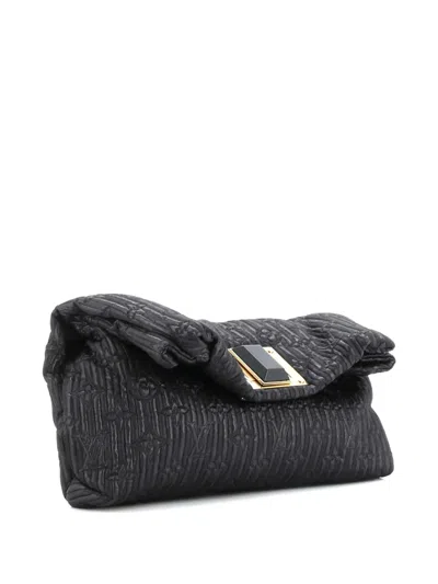 Pre-owned Louis Vuitton Altair Quilted Monogram Leather Clutch Bag In Black