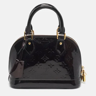Pre-owned Louis Vuitton Amarante Monogram Vernis Alma Bb Bag In Burgundy