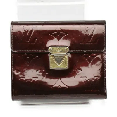 Pre-owned Louis Vuitton Amarante Vernis Wallet (tri-fold) ()