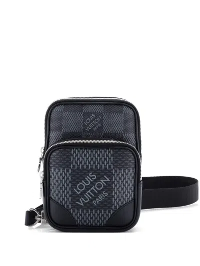Pre-owned Louis Vuitton Amazone Sling Bag Limited Edition Damier Graphite 3d Crossbody Bag In Black