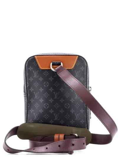 Pre-owned Louis Vuitton Amazone Sling Bag Patchwork Monogram Eclipse Canvas And Printed Leather Backpack In Black