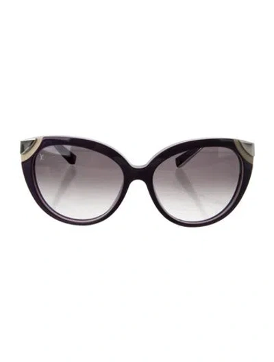 Pre-owned Louis Vuitton Amber Cat-eye Sunglasses In Neutrals/purple