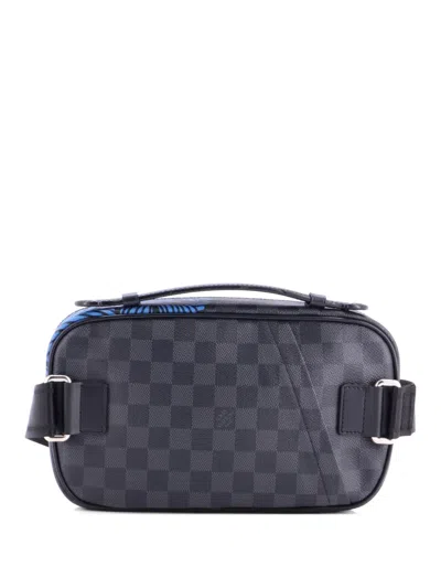 Pre-owned Louis Vuitton Ambler Waist Bag Limited Edition Nemeth Damier Graphite Belt Bag In Black