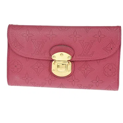 Pre-owned Louis Vuitton Amelia Pink Leather Wallet  ()