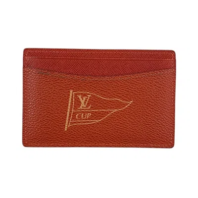 Pre-owned Louis Vuitton America's Cup Card Holder Wallet In Red