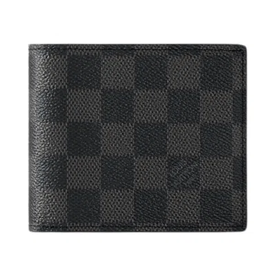Pre-owned Louis Vuitton Amerigo Wallet 'black Damier Graphite Canvas' | Men's Size Onesize