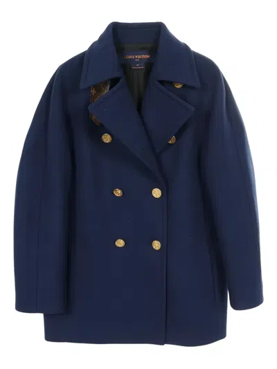 Pre-owned Louis Vuitton Anchor-button Coat In Blue