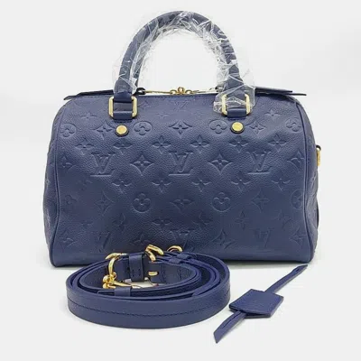 Pre-owned Louis Vuitton Angele Bandolier Speedy 25 M40792 Handbag In Navy Blue