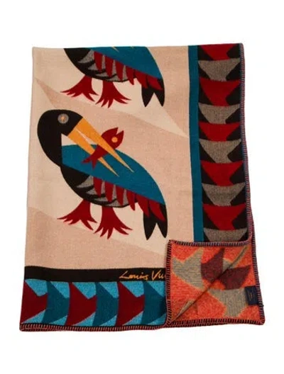 Pre-owned Louis Vuitton Animali Fantastici Pelican Throw Blanket W/ Tags In Blue