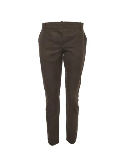 Pre-owned Louis Vuitton Ankle-zip Slim-fit Trousers In Brown