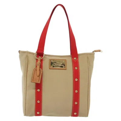 Pre-owned Louis Vuitton Antigua Beige Canvas Tote Bag ()