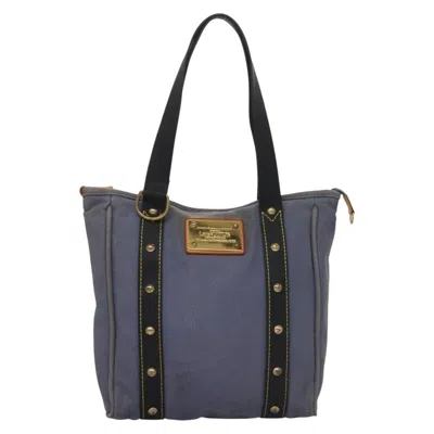 Pre-owned Louis Vuitton Antigua Blue Canvas Tote Bag ()