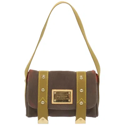 Pre-owned Louis Vuitton Antigua Brown Canvas Shoulder Bag ()