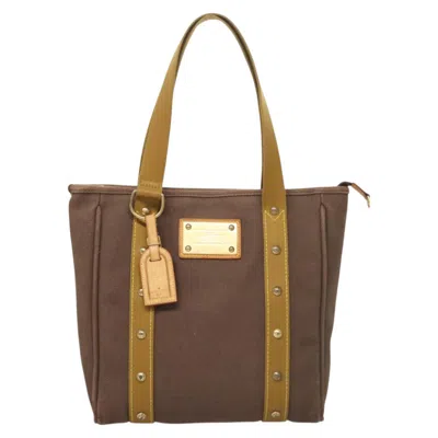 Pre-owned Louis Vuitton Antigua Brown Canvas Tote Bag ()