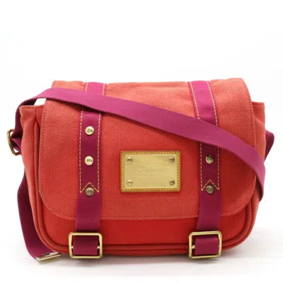 Pre-owned Louis Vuitton Antigua Canvas Shoulder Bag () In Red