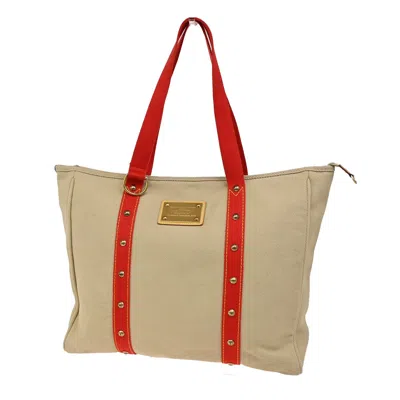 Pre-owned Louis Vuitton Antigua Canvas Tote Bag () In Sand