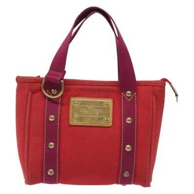 Pre-owned Louis Vuitton Antigua Red Canvas Tote Bag ()