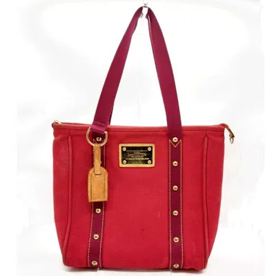 Pre-owned Louis Vuitton Antigua Rose Canvas Tote Bag () In Pink