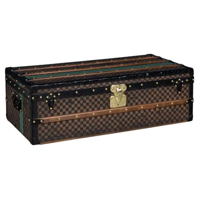 Pre-owned Louis Vuitton Antique 19thc  Trunk In Damier Canvas, France C.1890 In Black